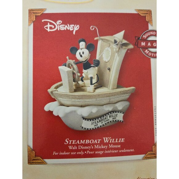 Hallmark Keepsake Ornament Motion Steamboat Willie Mickey Mouse 2003 Musical - Picture 4 of 5